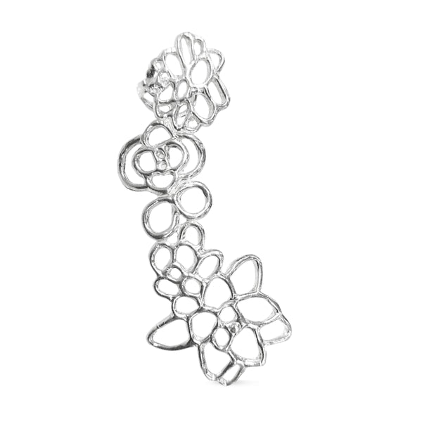 Earcuff sucu líneas Maxi en plata