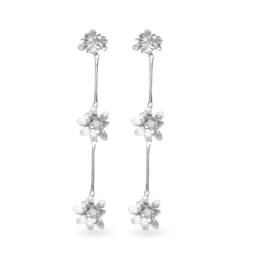 Aretes suculentas Laura en plata