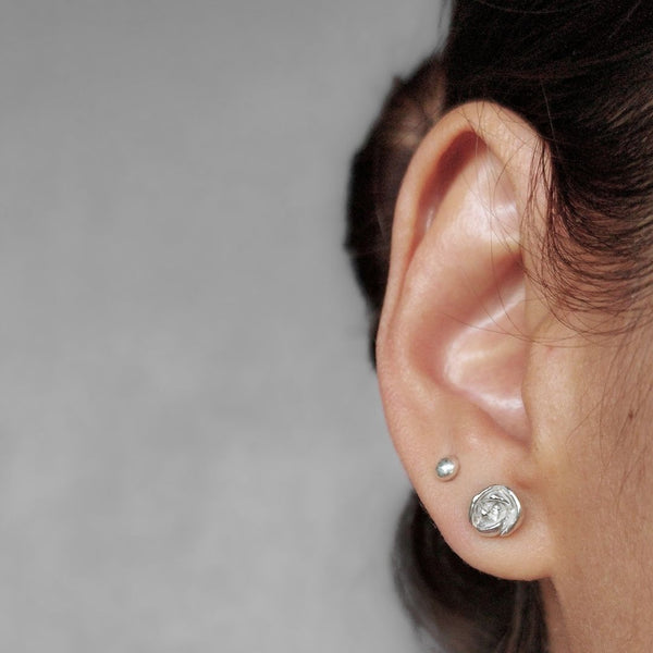 Aretes suculenta Rosita (S) en plata