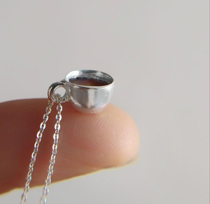 Collar Café Tintico con cadena en plata esmaltada