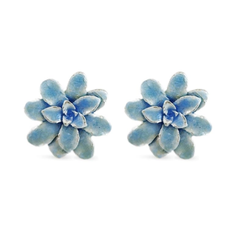 Aretes suculenta Eva en plata con esmalte