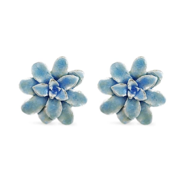 Aretes suculenta Eva en plata con esmalte