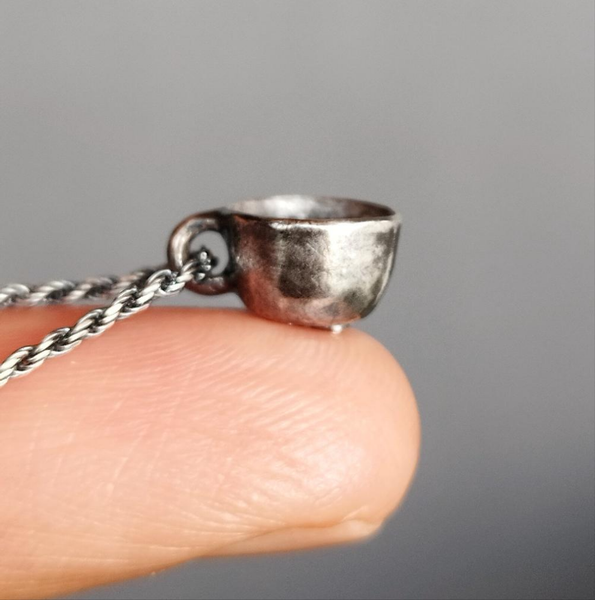 Collar Café Tintico con cadena en plata esmaltada