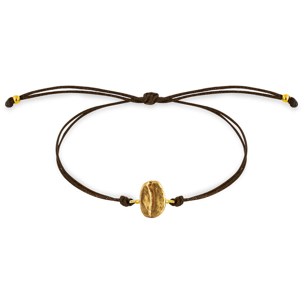 Pulsera grano de café Caturra en plata con baño de oro - Hilo