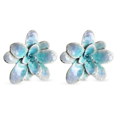 Aretes suculentas Cene en plata con esmalte