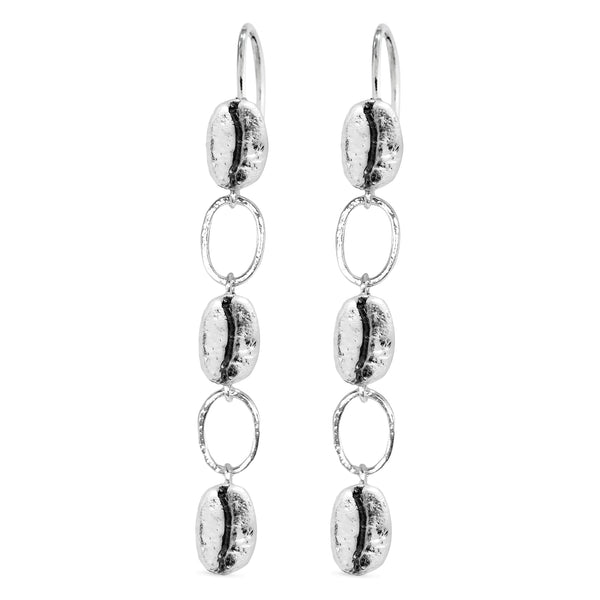 Aretes multi café Caturra en plata envejecida