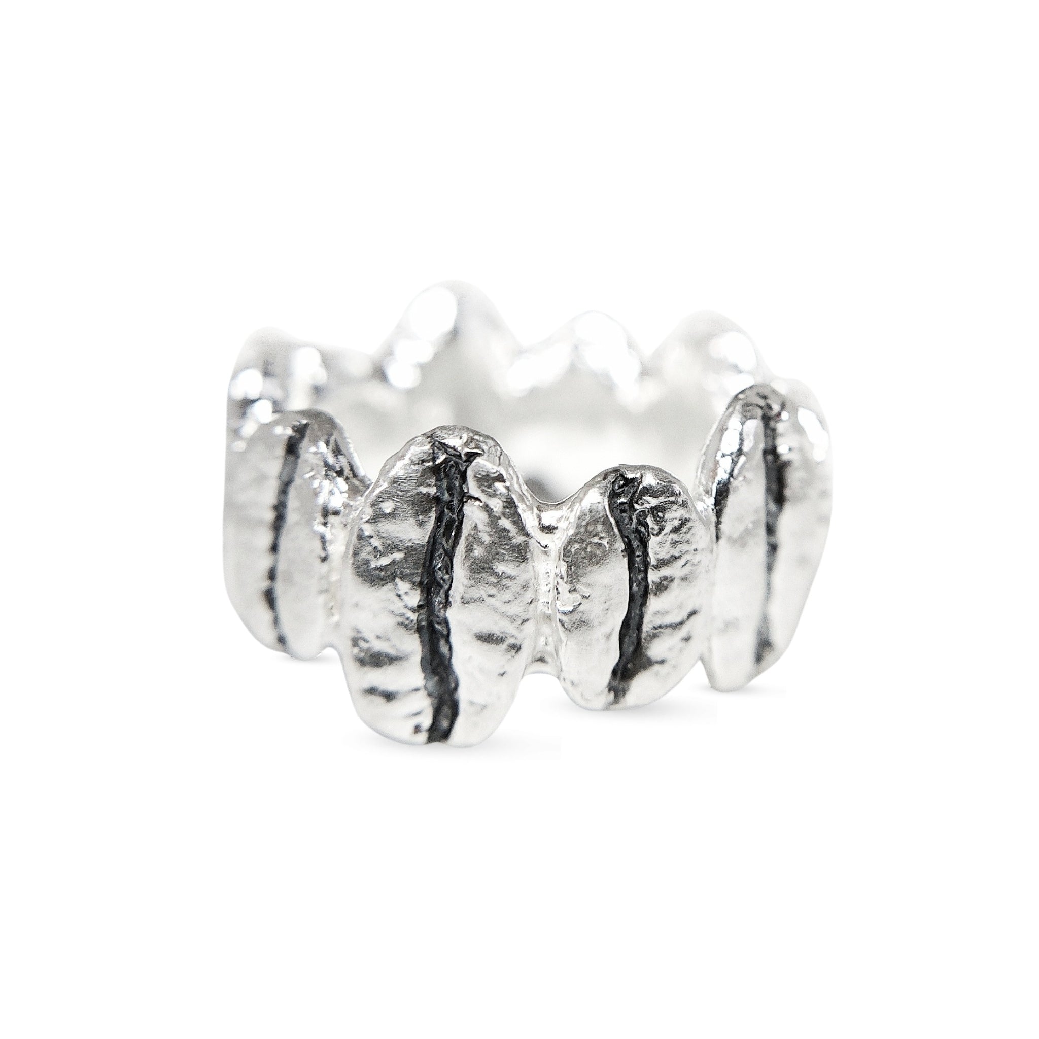 Anillo multi Café Gesha + Caturra en plata envejecida ajustable