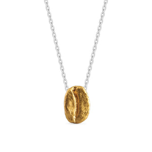 Collar Café Caturra en plata con baño de oro