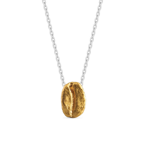 Collar Café Caturra en plata con baño de oro