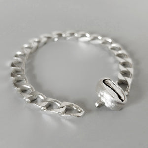 Pulsera Café Gesha en plata tejido especial