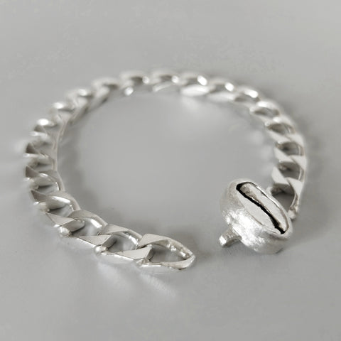 Pulsera Café Gesha en plata tejido especial