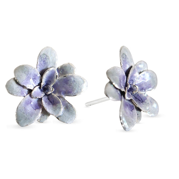 Aretes suculentas Cene en plata con esmalte