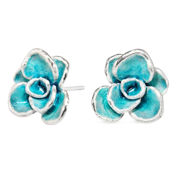 Aretes suculenta Simona en plata esmaltada