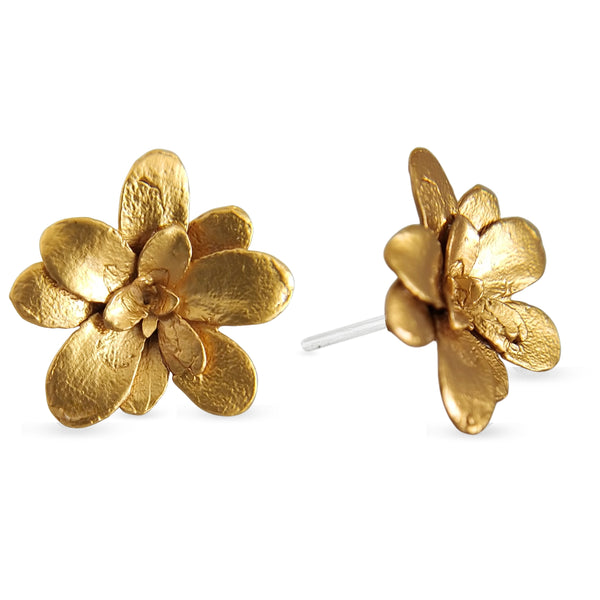 Aretes suculentas Cene en plata con baño de oro