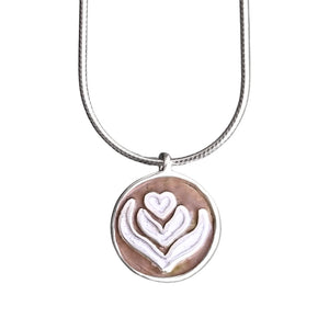 Collar Café Capuchino en plata