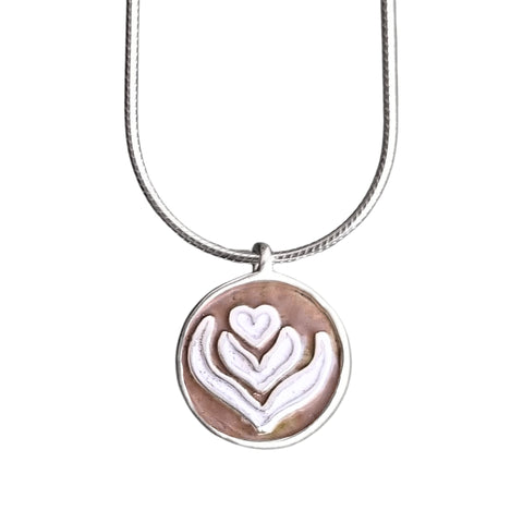 Collar Café Capuchino en plata