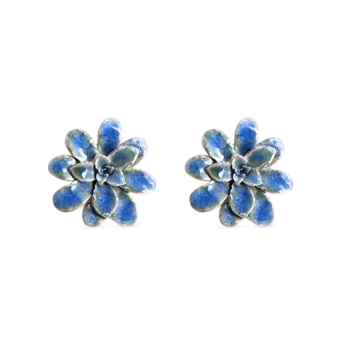Aretes suculenta Eva en plata con esmalte