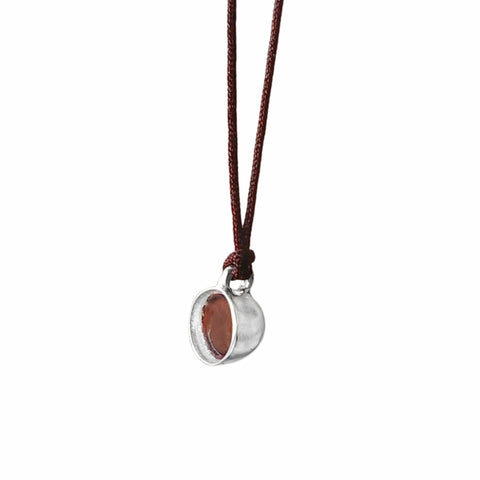 Collar Café Tintico con hilo en plata esmaltada
