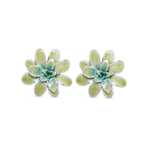 Aretes suculenta Eva en plata con esmalte