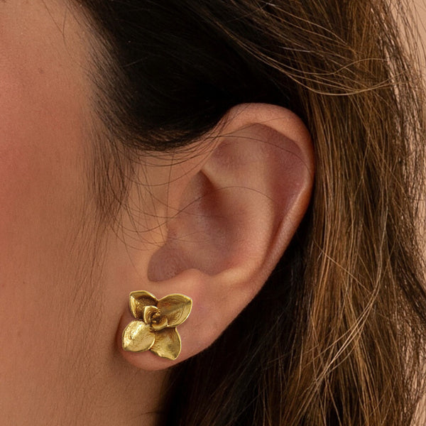 Aretes suculentas Nohemy en plata con baño de oro