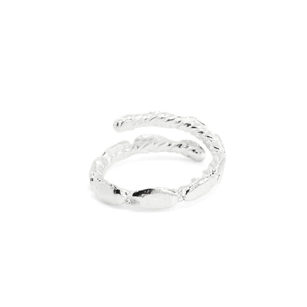 Anillo pétalos espiral en plata / Adaptable