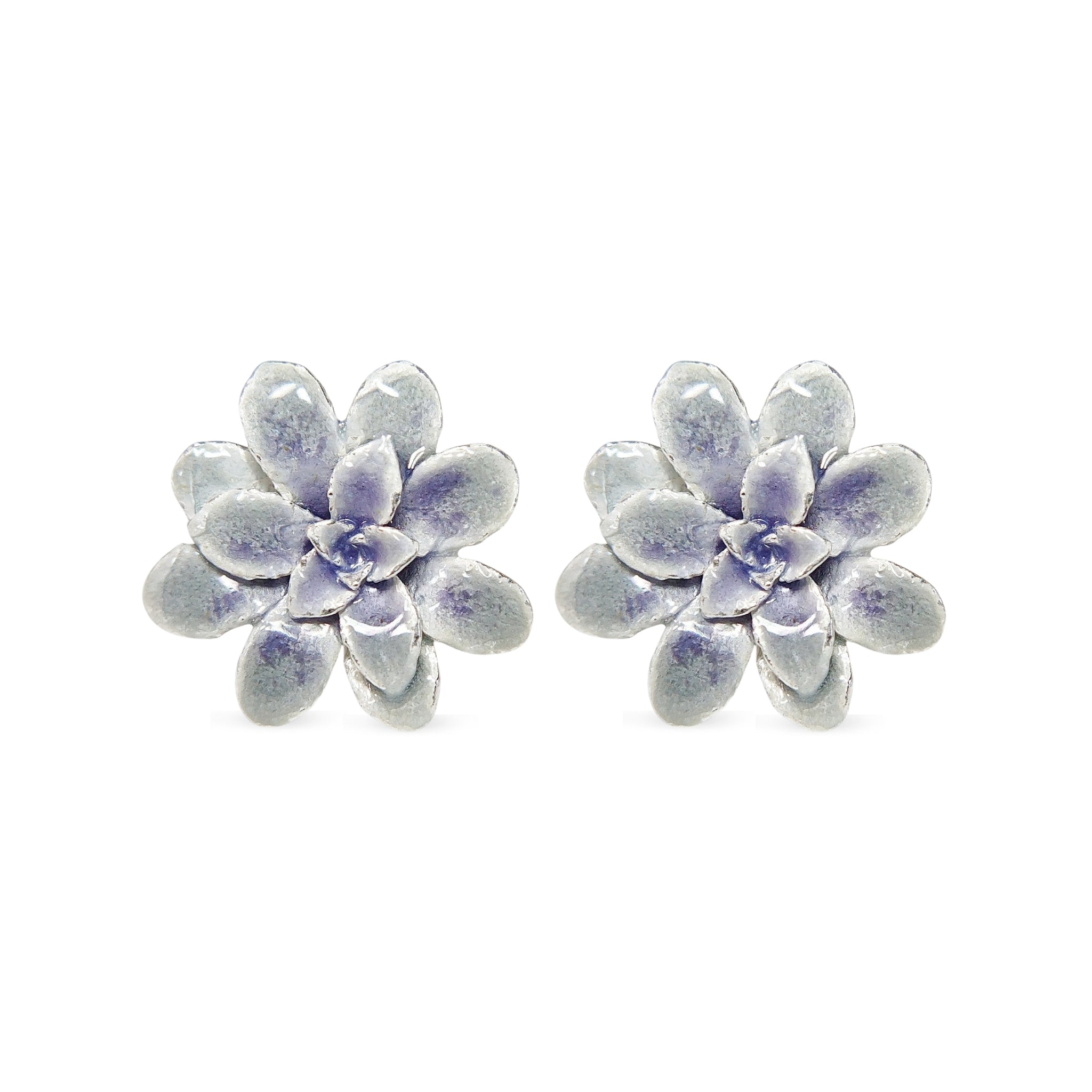 Aretes suculenta Eva en plata con esmalte