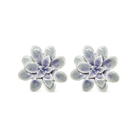 Aretes suculenta Eva en plata con esmalte