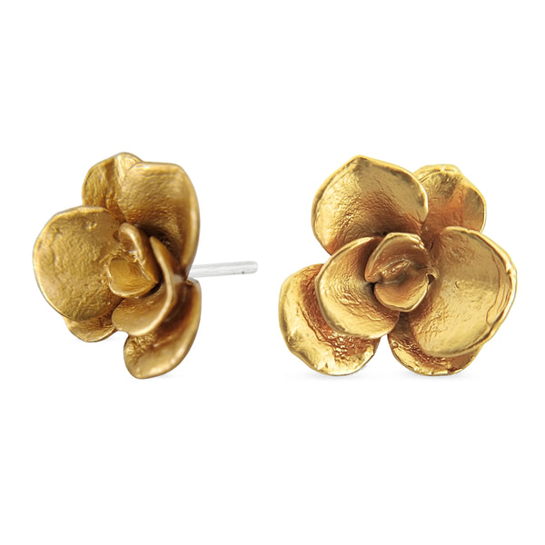 Aretes suculenta Simona en plata con baño de oro