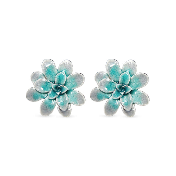 Aretes suculenta Eva en plata con esmalte