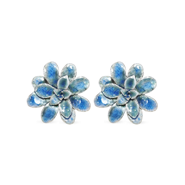 Aretes suculenta Eva en plata con esmalte
