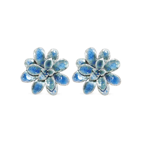 Aretes suculenta Eva en plata con esmalte