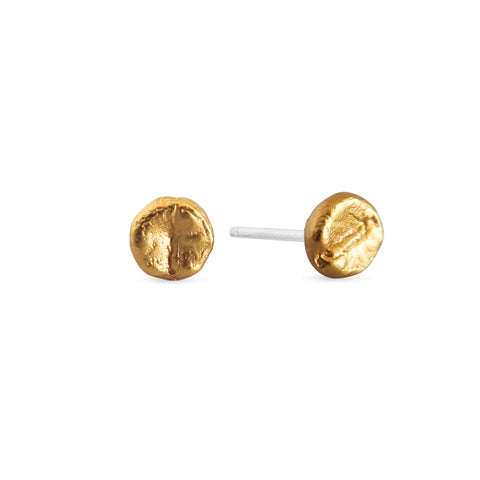 Aretes Café Moka en plata con baño de oro