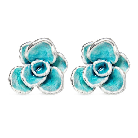 Aretes suculenta Simona en plata esmaltada