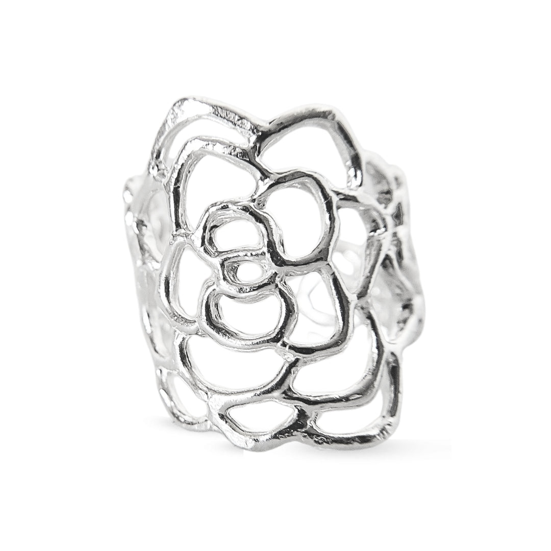 Anillo sucu líneas maxi en plata / Adaptable