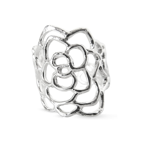 Anillo sucu líneas maxi en plata / Adaptable
