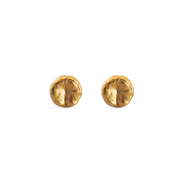 Aretes Café Moka en plata con baño de oro