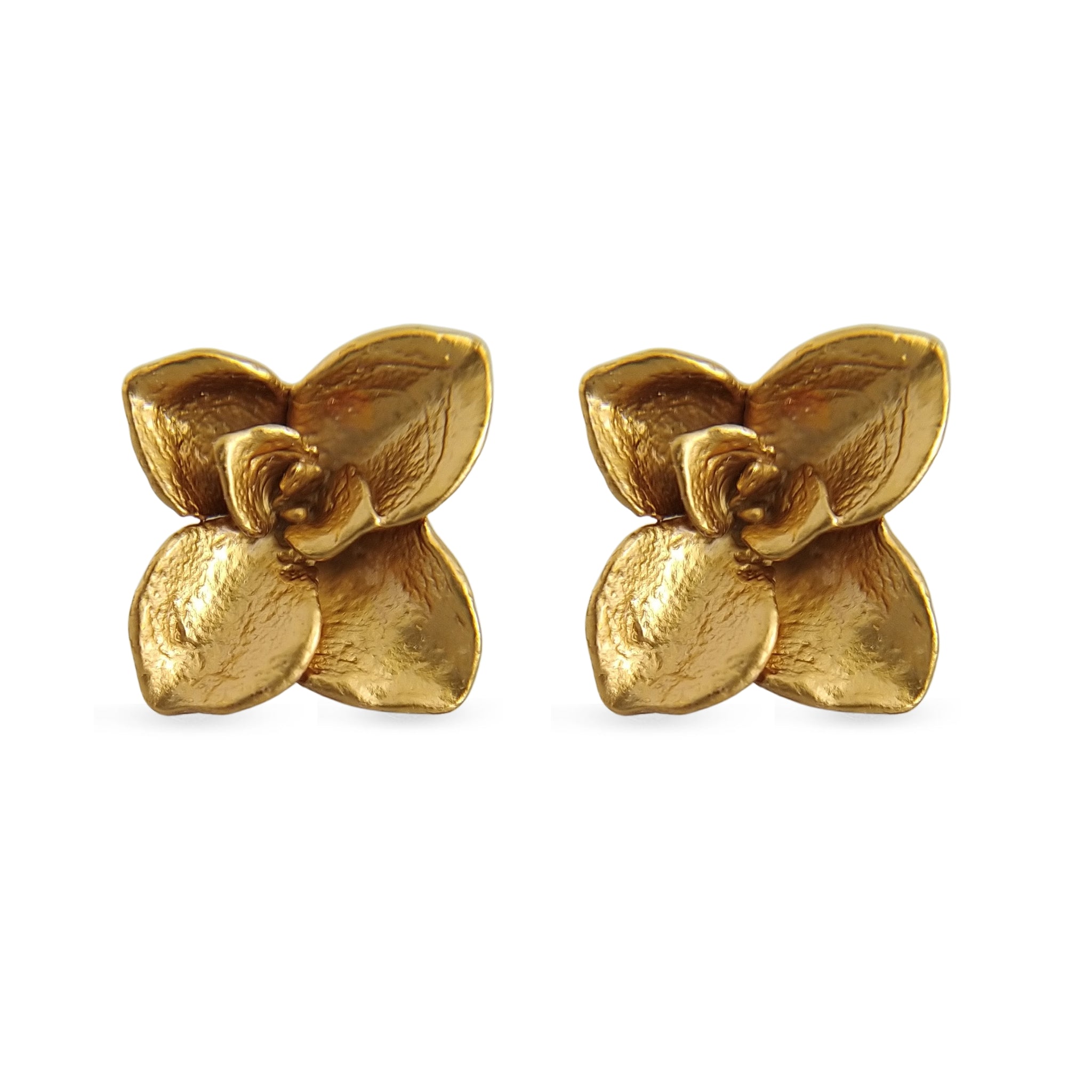 Aretes suculentas Nohemy en plata con baño de oro