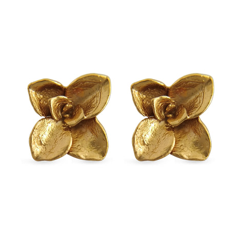 Aretes suculentas Nohemy en plata con baño de oro
