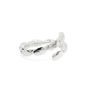 Anillo pétalos espiral en plata / Adaptable