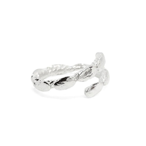 Anillo pétalos espiral en plata / Adaptable