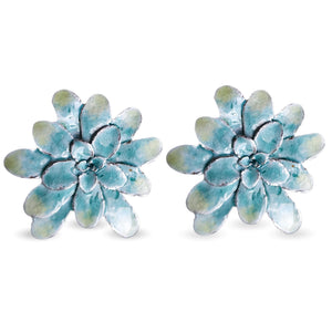 Aretes suculenta Lina en plata con esmalte