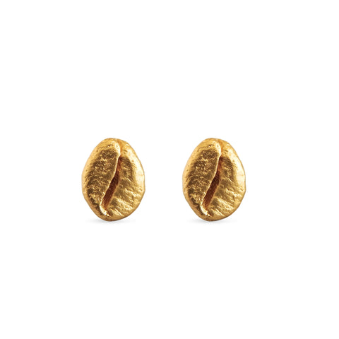 Aretes Café Iberic en plata con baño de oro