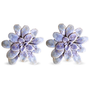 Aretes suculenta Lina en plata con esmalte