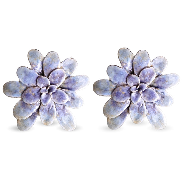 Aretes suculenta Lina en plata con esmalte