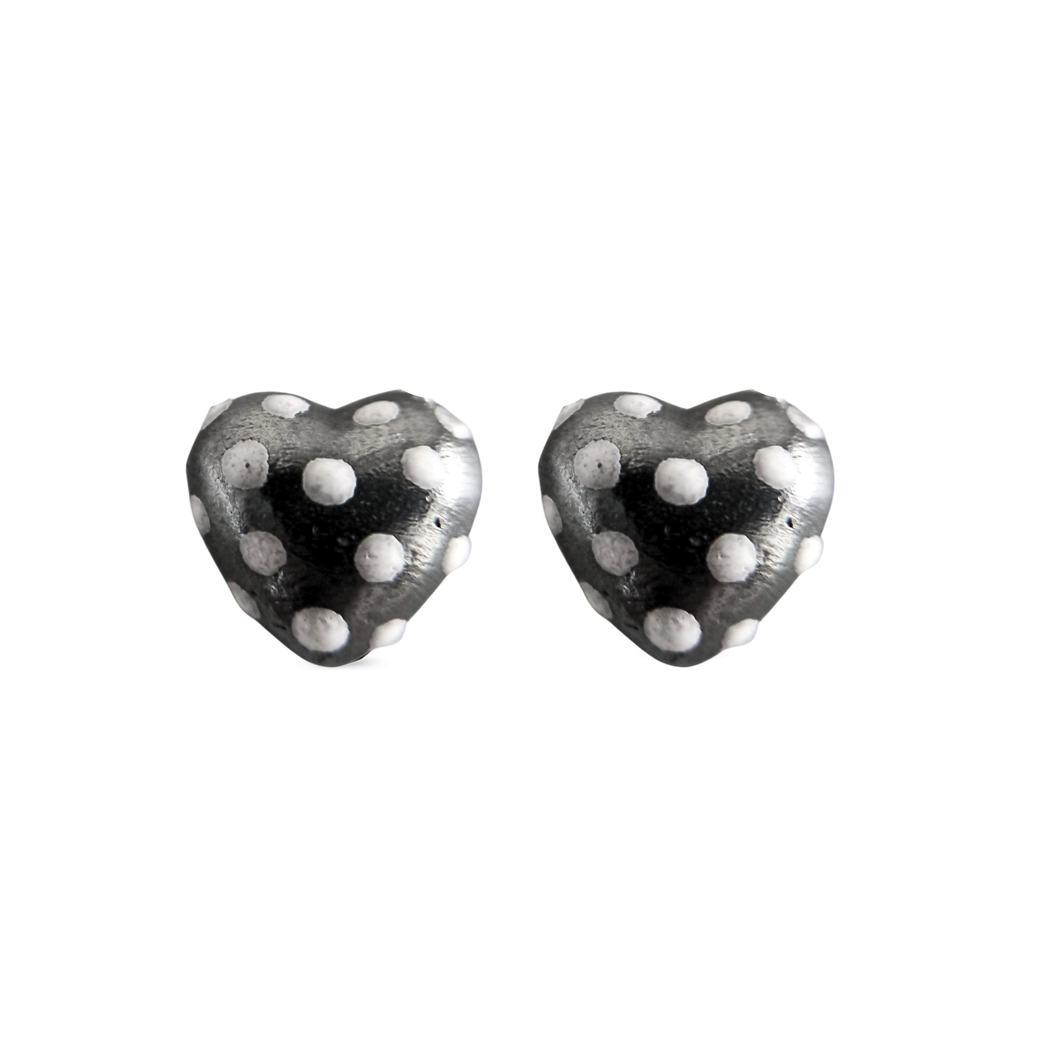 Aretes mini cora en plata con esmalte vitrificado