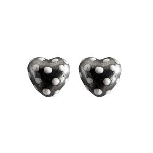 Aretes mini cora en plata con esmalte vitrificado