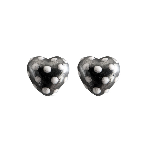 Aretes mini cora en plata con esmalte vitrificado