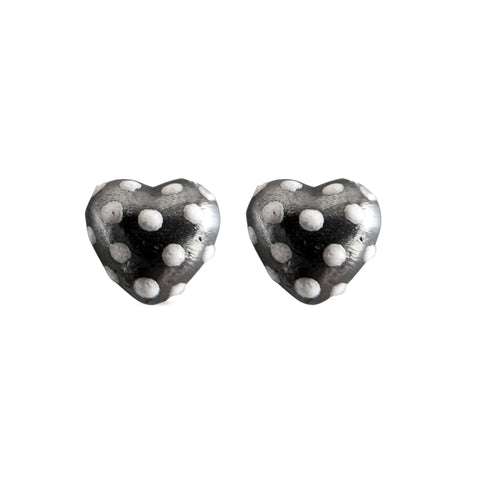 Aretes mini cora en plata con esmalte vitrificado