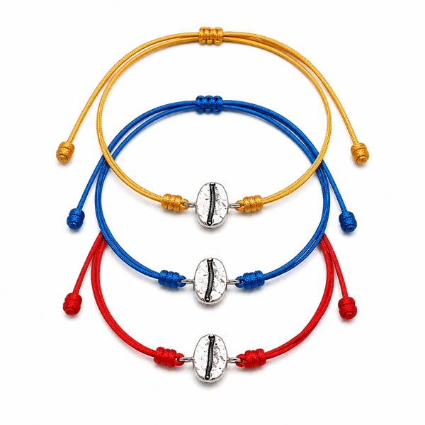 Pulsera grano de café Caturra en plata - Vamos cafeteros