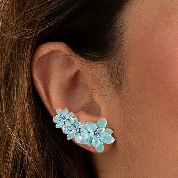 Earcuff miniterrario Florencia en plata esmaltada